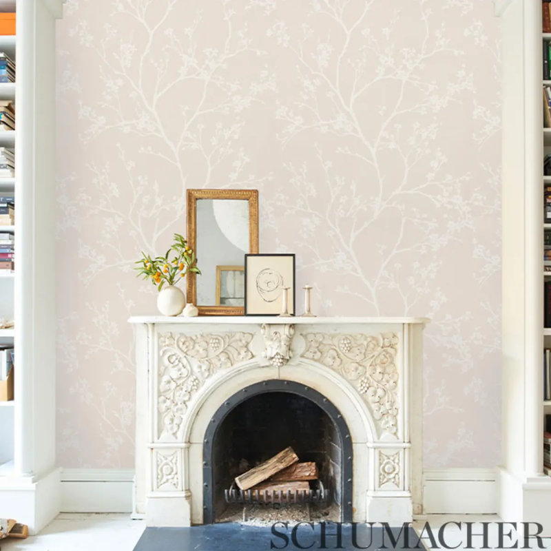 Twiggy Vinyl Wallpaper, Blush