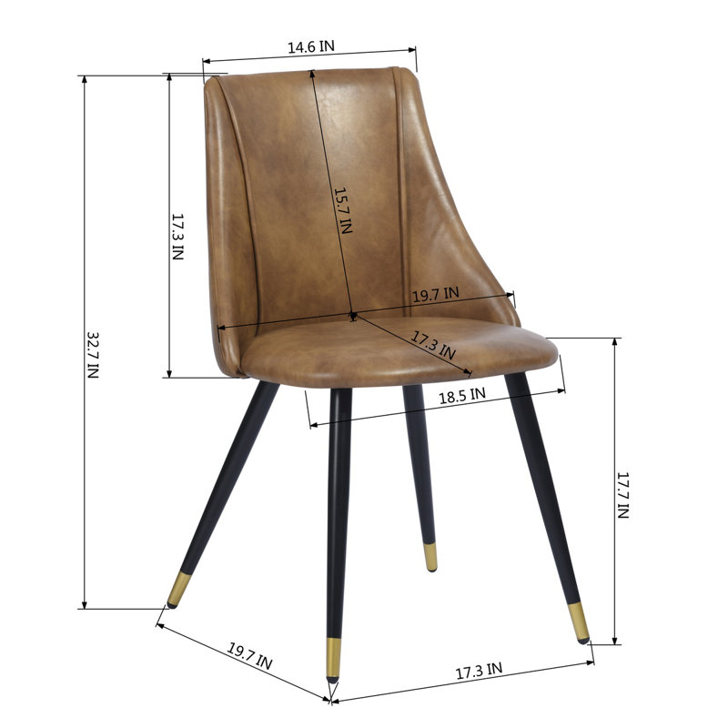 Alani 45cm H Upholstered Wing Back Side Chair, Camel