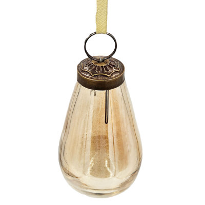 2" X 2" X 3.7" Luster Tear Drop Ornament, Glass Decorative Hanging Christmas Tree Ornaments For Holiday Party Decorations, Set Of 12