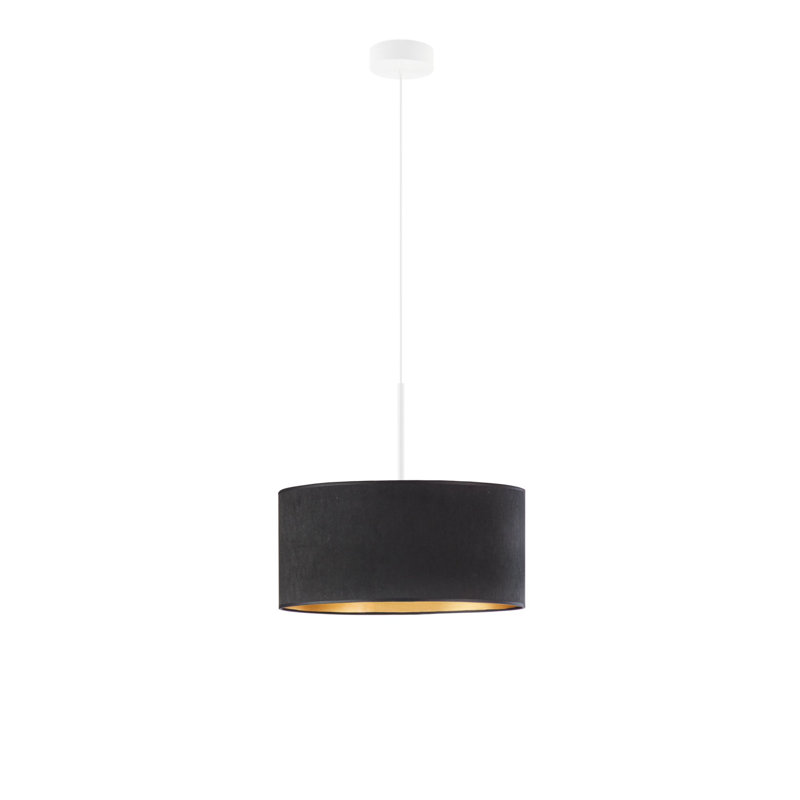 Allita 1 - Light Drum Pendant, White, Black/Gold