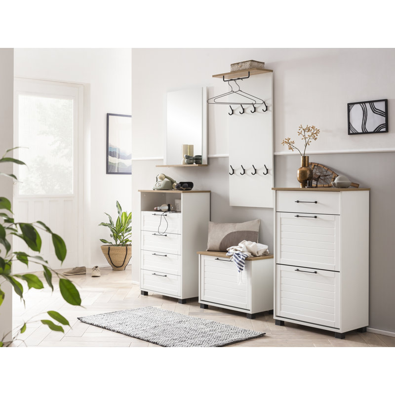 Alapaha 62.4cm W 4 - Drawer Chest of Drawers, Brown/White