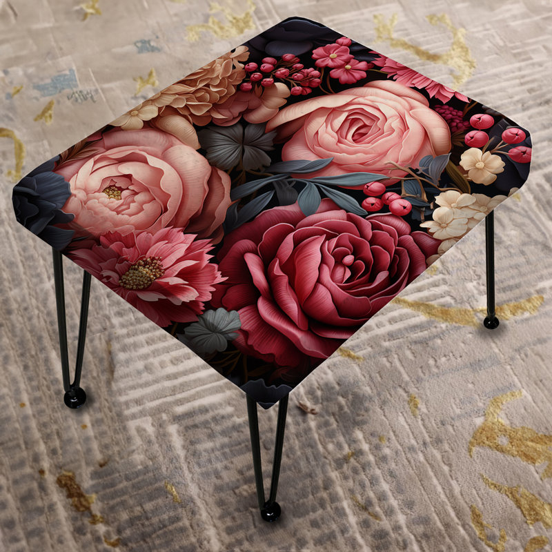 Victorian Rose somptueux motif floral - Repose-pieds rectangulaire floral