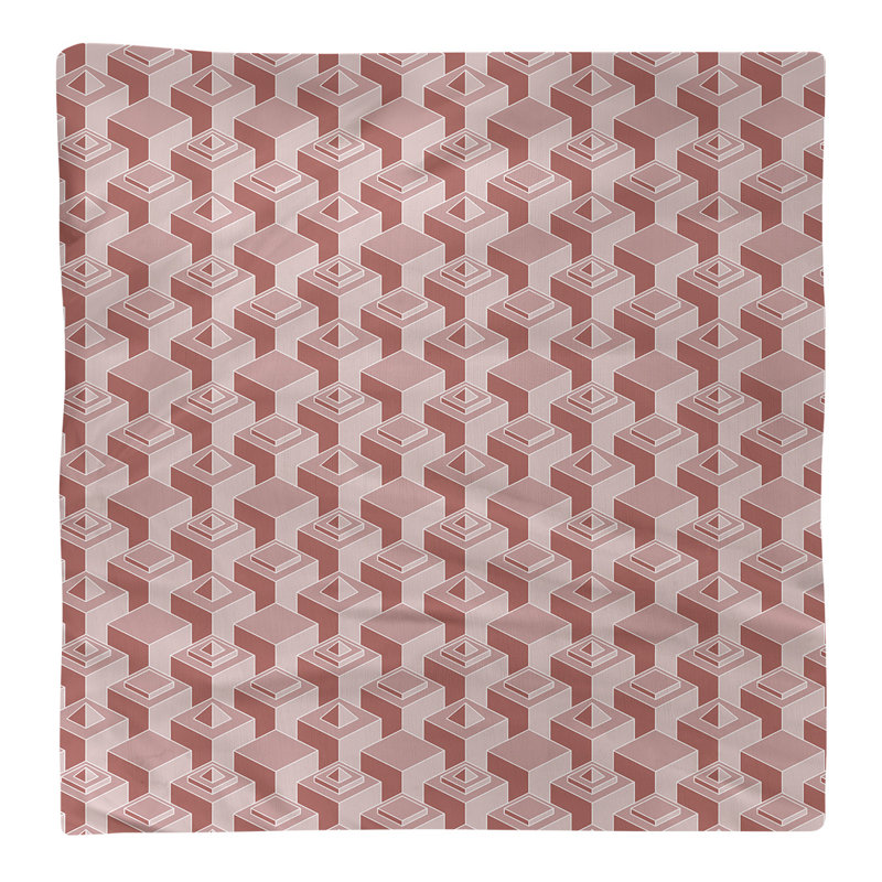 Serviette de table en coton à motif de gratte-ciels à deux couleurs, H 0,1 po x l 22 po x P 22 po, Rouge foncé