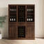 Buffet brun en noyer - Rangement et vitrine avec tablette de classe