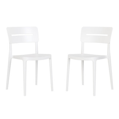 Chaise de salle à manger d'extérieur empilable (ensemble de 2)