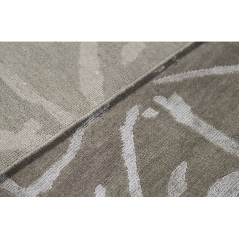Rayon Geometric Area Rug in Camel/Brown