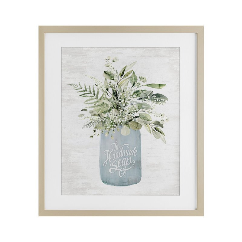 Savon de bain antique fait à la main, impression encadrée sous verre, design avec lettres et doublure, H 16 po x l 13 po
