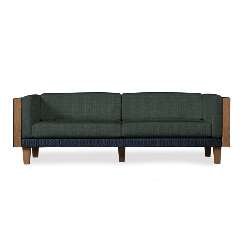 Catalina Outdoor 3 - Seat Patio Sofa, Ebony, Friendly Flax