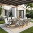 Ensemble repas en métal pour 8 personnes avec coussins Sunbrella® Amario