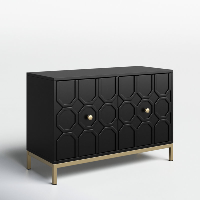Armoire d'appoint à deux portes, Noir