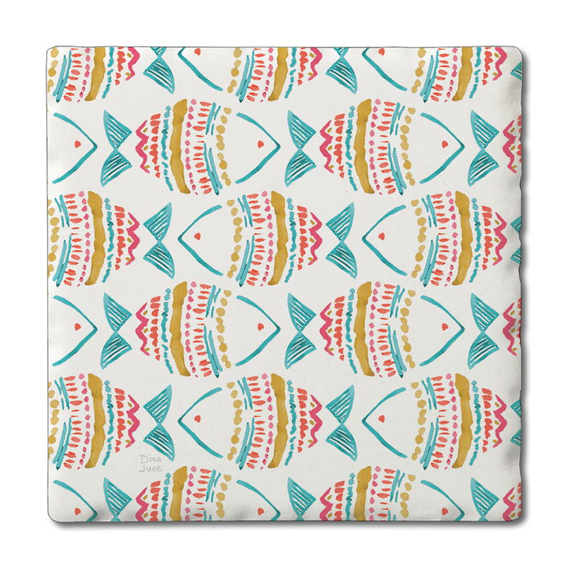 Tropical Fish Single Tumbled Tile Coaster Create Your Own Set