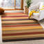 Tapis rayé en laine / coton tissé à la main Cohen Kilim - rouge / jaune / vert-22212416