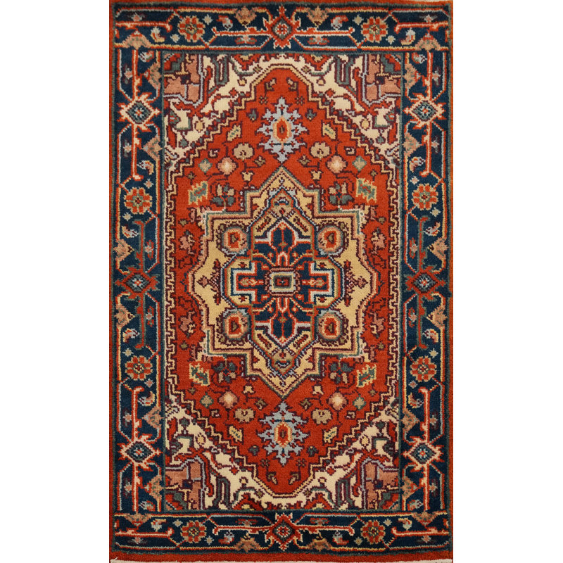 Tapis traditionnel indien à motif géométrique 3 x 5