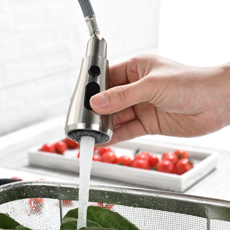 Robinet de cuisine à poignée simple, Nickel brossé