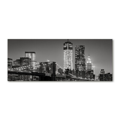 Manhattan By Night - Wrapped Canvas Print
