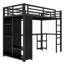 Simple base de lit mezzanine en métal avec garde-robe et rangement intégrés - aucun sommier nécessaire, support solide