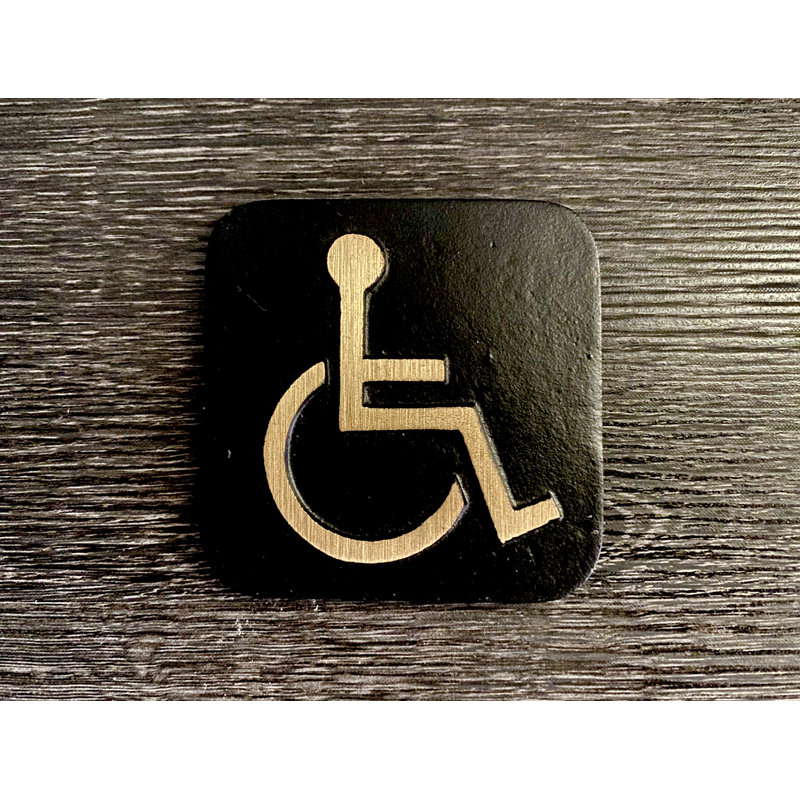 Contemporary Handicap Sign, Black/Gold
