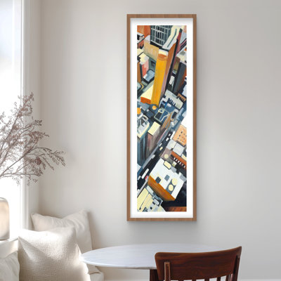 High High View of New York Buildings - reproduction encadrée orange