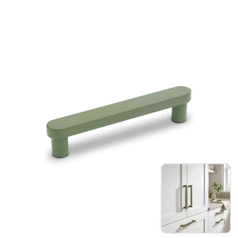 Poignée d'armoire moderne de style Mid-Century ROUS, 7 po, olive (vert), 7'', Olive (vert)