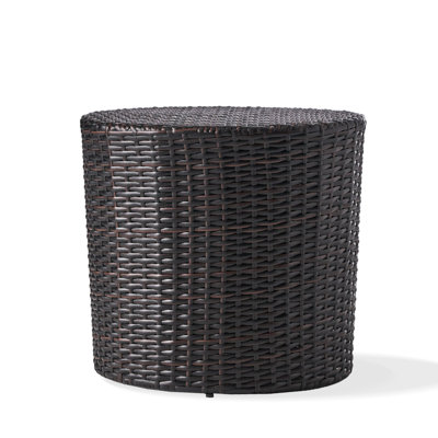Round Wicker Outdoor Side Table