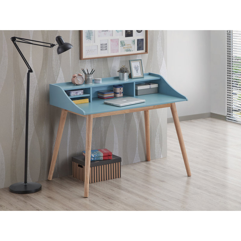 Bureau d'écriture avec huche Roskilde, H 36,8 po x l 43,3 po x P 24,5 po, Bleu