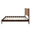 Lit plateforme de style moderne du milieu du siècle avec tête de lit en cuir végétalien tissée à la main-1561176308