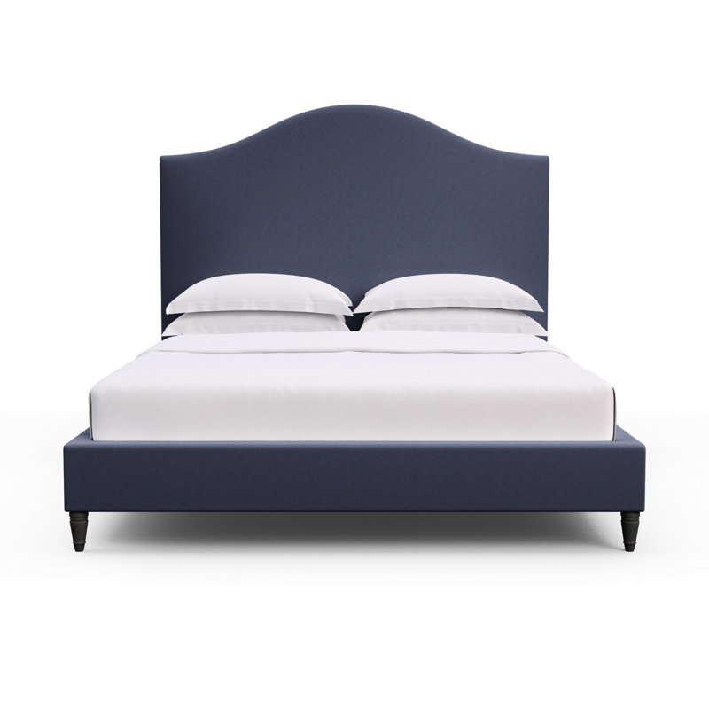 Montague Upholstered Bed, Full, Crushed Velvet Graphite, Weathered