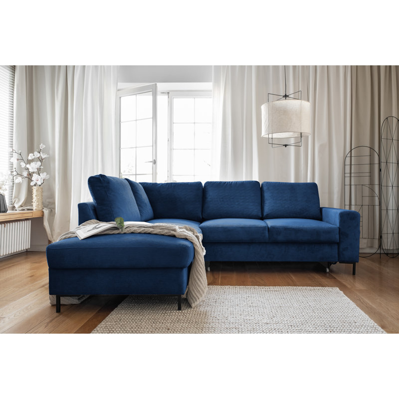 Lofty Lilly 6 seater Corner Sofa Bed, Left Hand Facing, Navy Blue