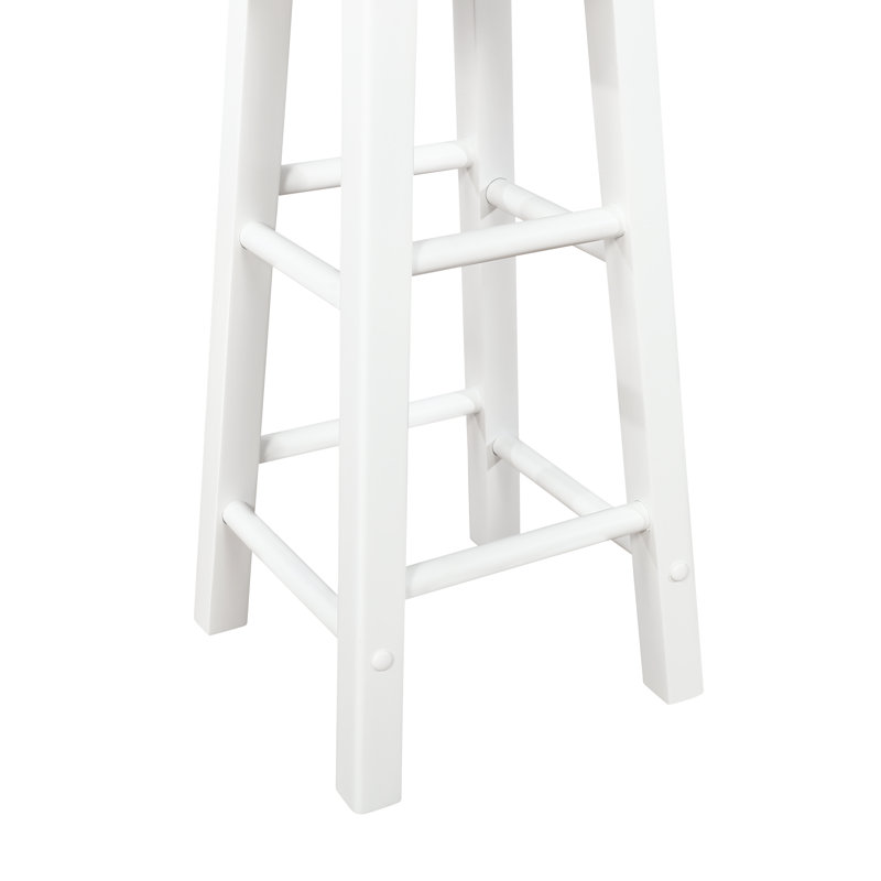 Bernistine Solid Wood Counter/Bar Stool, Counter Stool (24" Seat Height), White