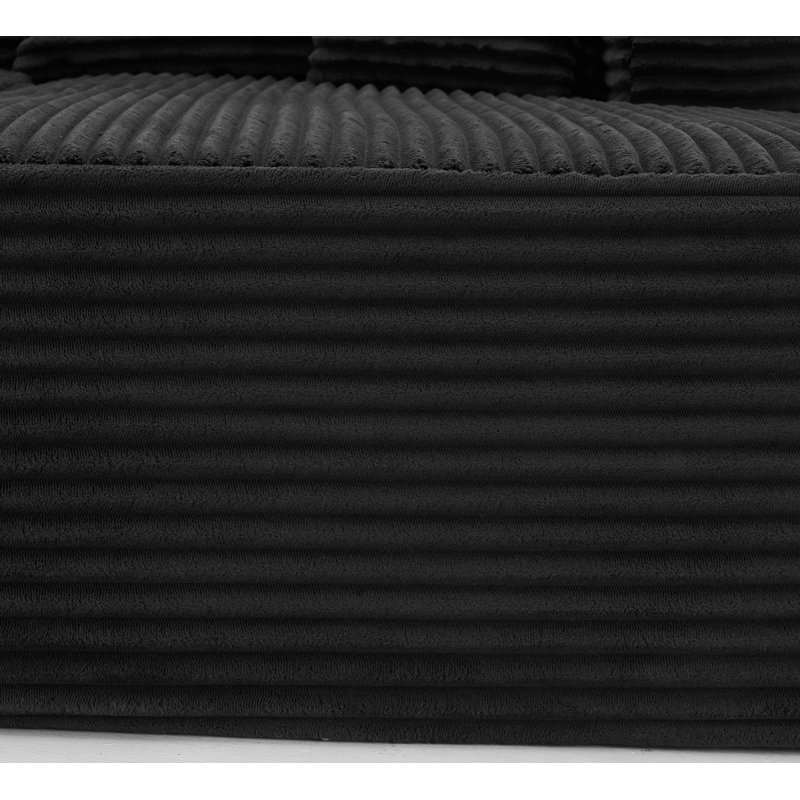 Canapé modulaire Cloud Couch avec rangement et méridienne, Tissu noir