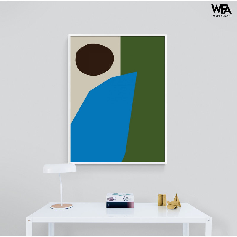 Reproduction géométrique minimaliste, art mural encadré, art moderne, H 18 po x l 24 po, Blanc