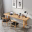 Bureau rectangulaire en bois massif Burlywood-1937745265
