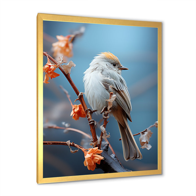 «Bird Ethereal Roost I» sur toile, H 32 po x l 16 po x P 1 po, Cadre doré simple