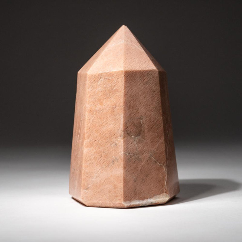 Polished Salmon Feldspar Point (2.2 lbs), 5" H x 3.5" W x 3.25" D