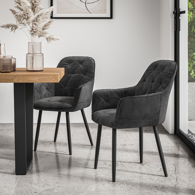Adriunna 4 - Person Dining Set, Black/Black