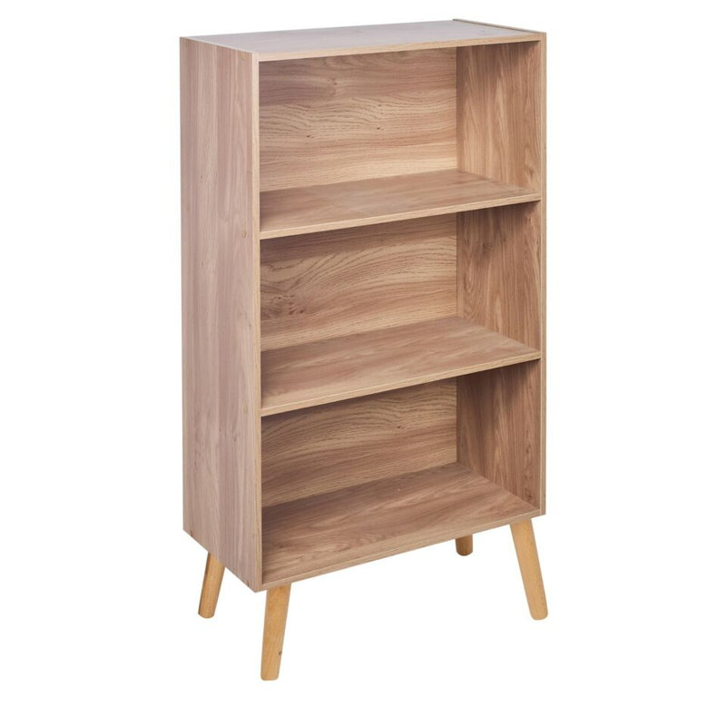 Vester 90 cm H x 60 cm W Solid Wood Standard Bookcase, Oak & Pine Leg