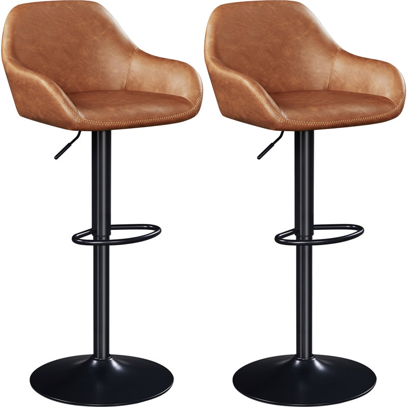 Rotatable and Height-adjustable  Bar Stool, Retro Brown