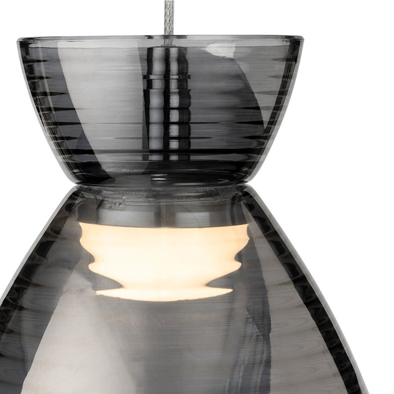 1 - Light Chrome LED Dome Pendant, Grey