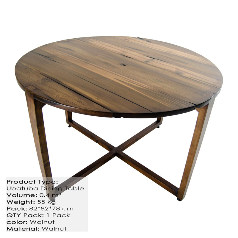 Jamarcus Walnut Round Solid Wood Dining Table