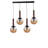 Elegant Adjustable Chandelier, Metal Body with Glass Cap, 15 x 15 cm | Total Height: 31.5 inches, Base Plate: 25.6 x 2.4 x 1.2 inches | Honey, Walnut, and Black Finish | 4 x E27 Max 40W Socket, Bulb Not Included, IP20 Rated-82145142-82145132-82145133