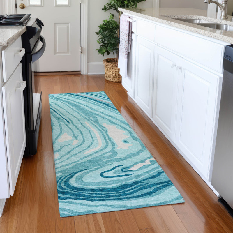 Premium Machine Washable Cossette AMF1051 Swirls Rug, Runner 2'3" x 7'6"