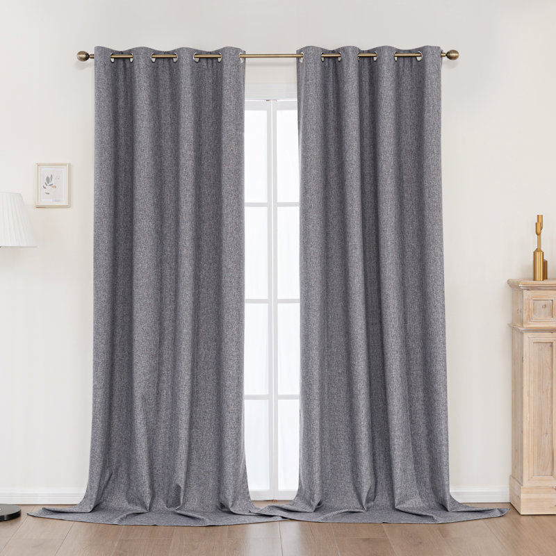 100% Blackout Thermal Insulated Polyester Curtain Pair, 52" W x 108" L, Navy