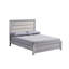 Ensemble de chambre à coucher grand lit, bois de grève gris, crème, bois noir, ensemble de 2 pièces avec table de chevet-132953600