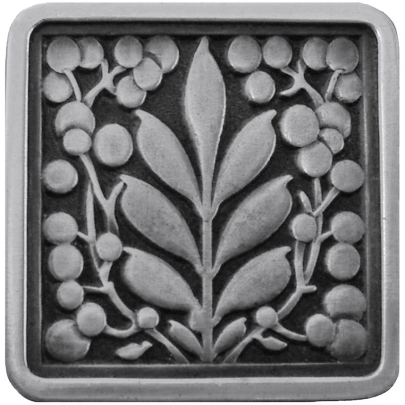 English Garden Square Knob, Antique Pewter