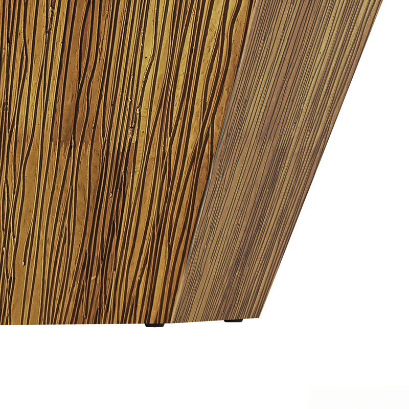 Table basse octogonale en bois d'hévéa, Naturel