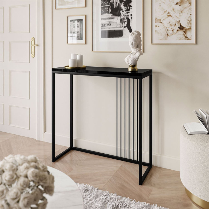 Heston Console Table, Black, Black, 80cm H x 80cm W x 30cm D