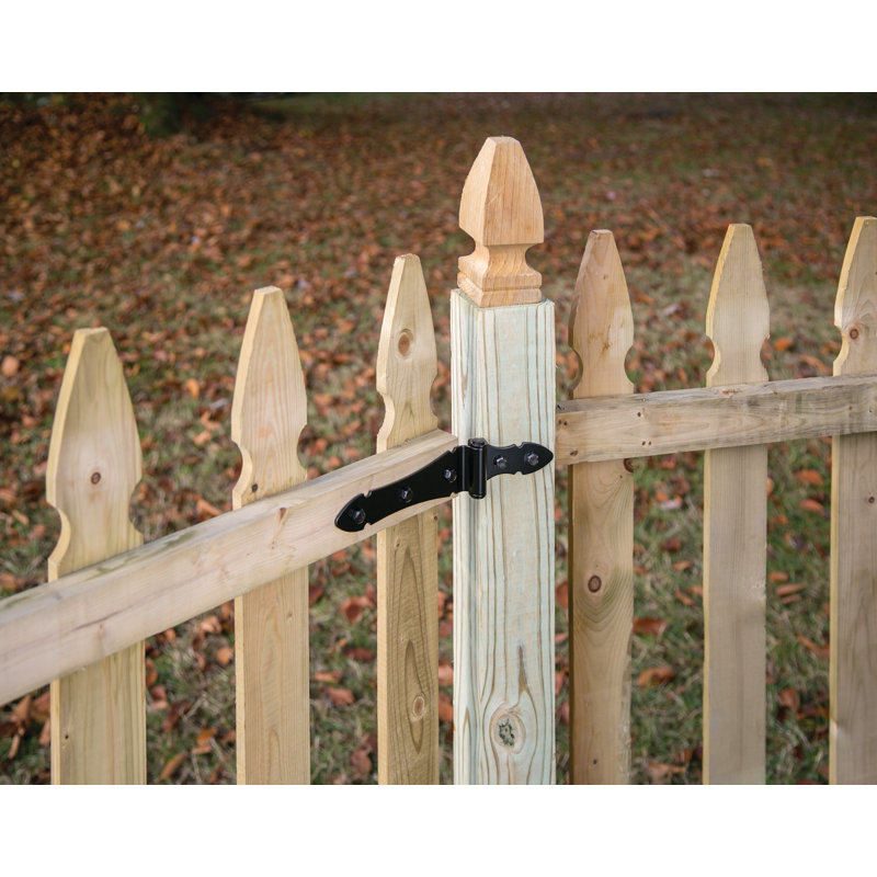 Black Powder Coated Steel Half Strap Hinge for Wood Gates