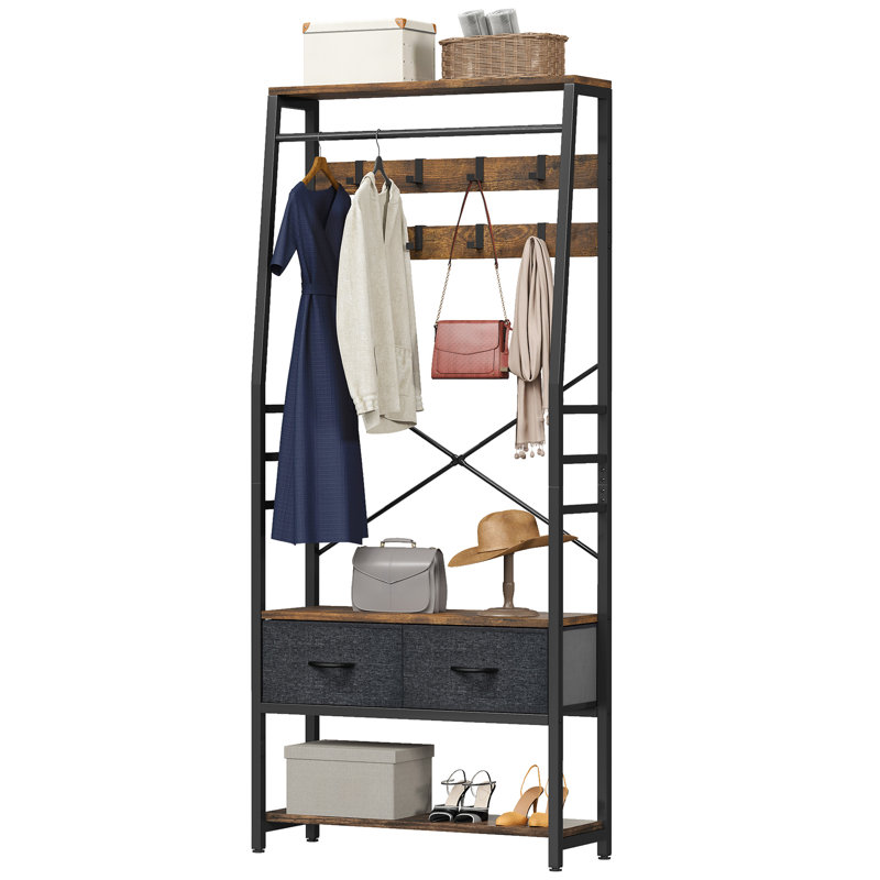 Aideth 80 cm W Hall Tree with Storage Bench and Shoe Storage