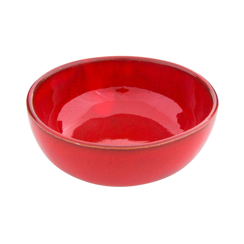 Verano Selena Handmade Ceramic Dessert Bowl, Red