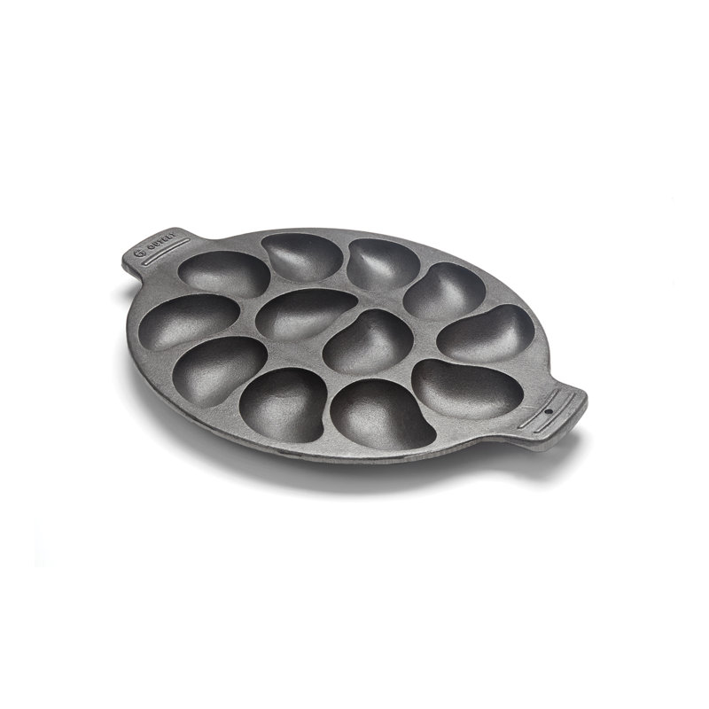 Outset 19" Cast Iron Oyster Non-Stick Grill Pan